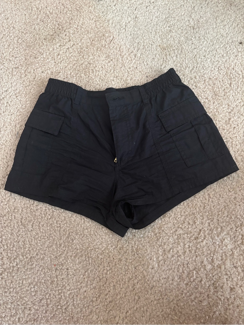 H&M Black Cargo Shorts with Pocket Flaps